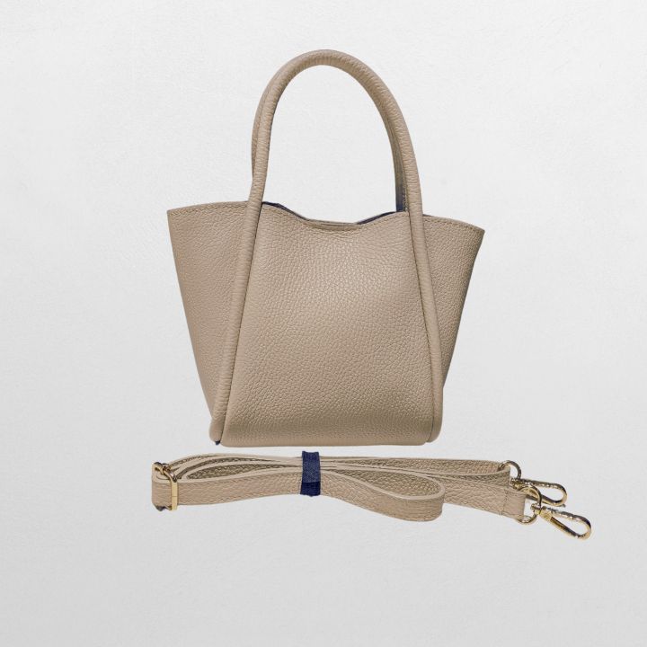 đ Liten beige skinnveske â stil mĂžter funksjon - gratis frakt