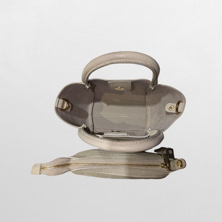 đ Liten beige skinnveske â stil mĂžter funksjon - gratis frakt