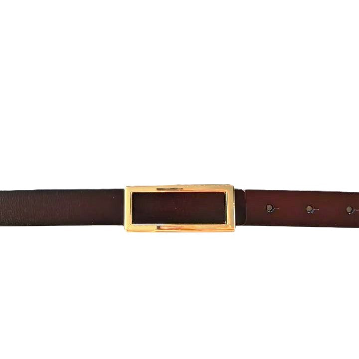 Belte i mørk brunt skinn til dame