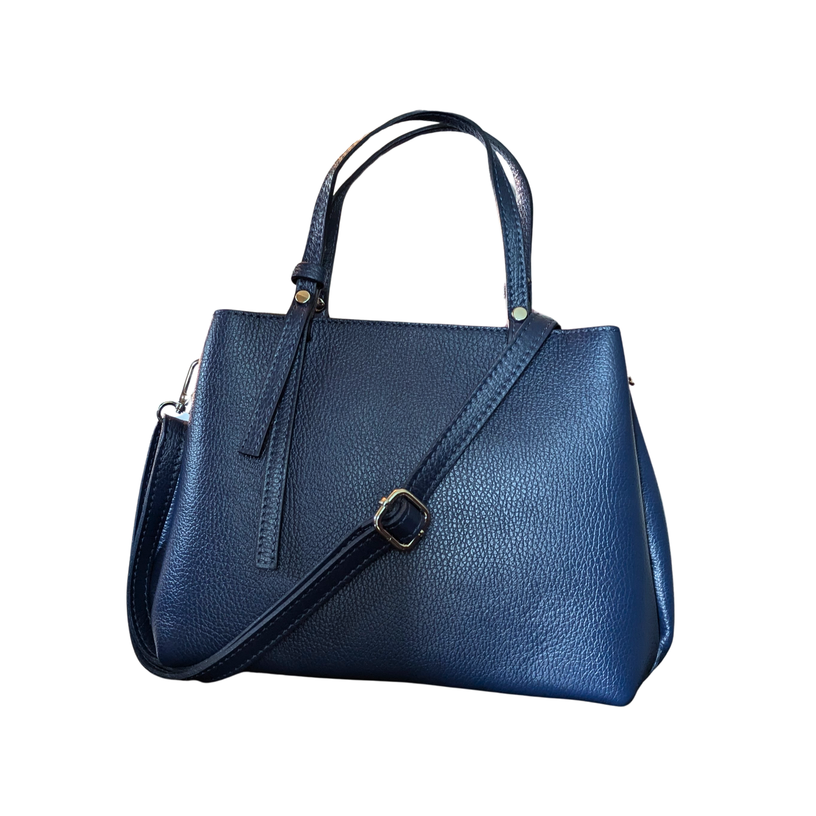 Dameveske i mørkblått skinn fra Italia