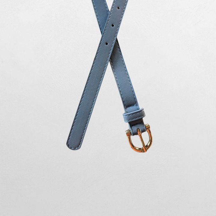 Damebelte i blått skinn