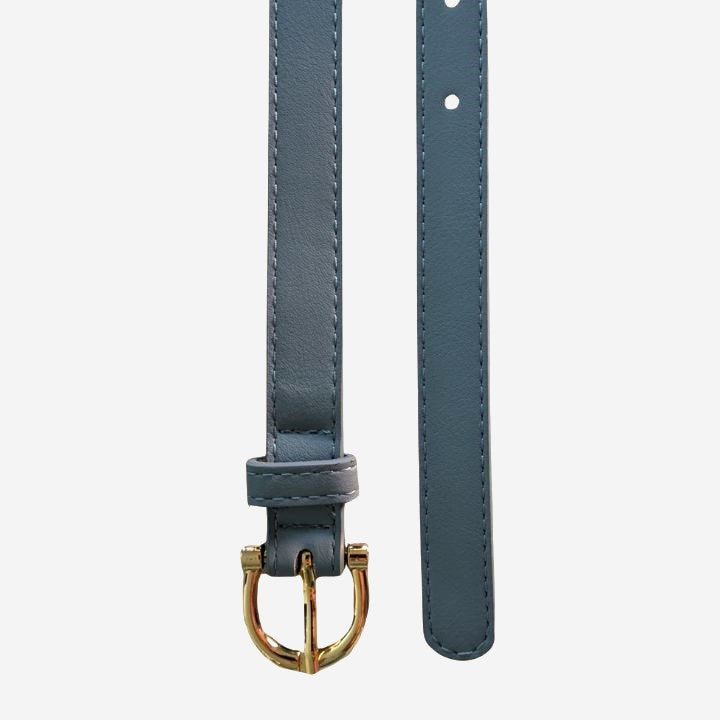 Damebelte i blått skinn
