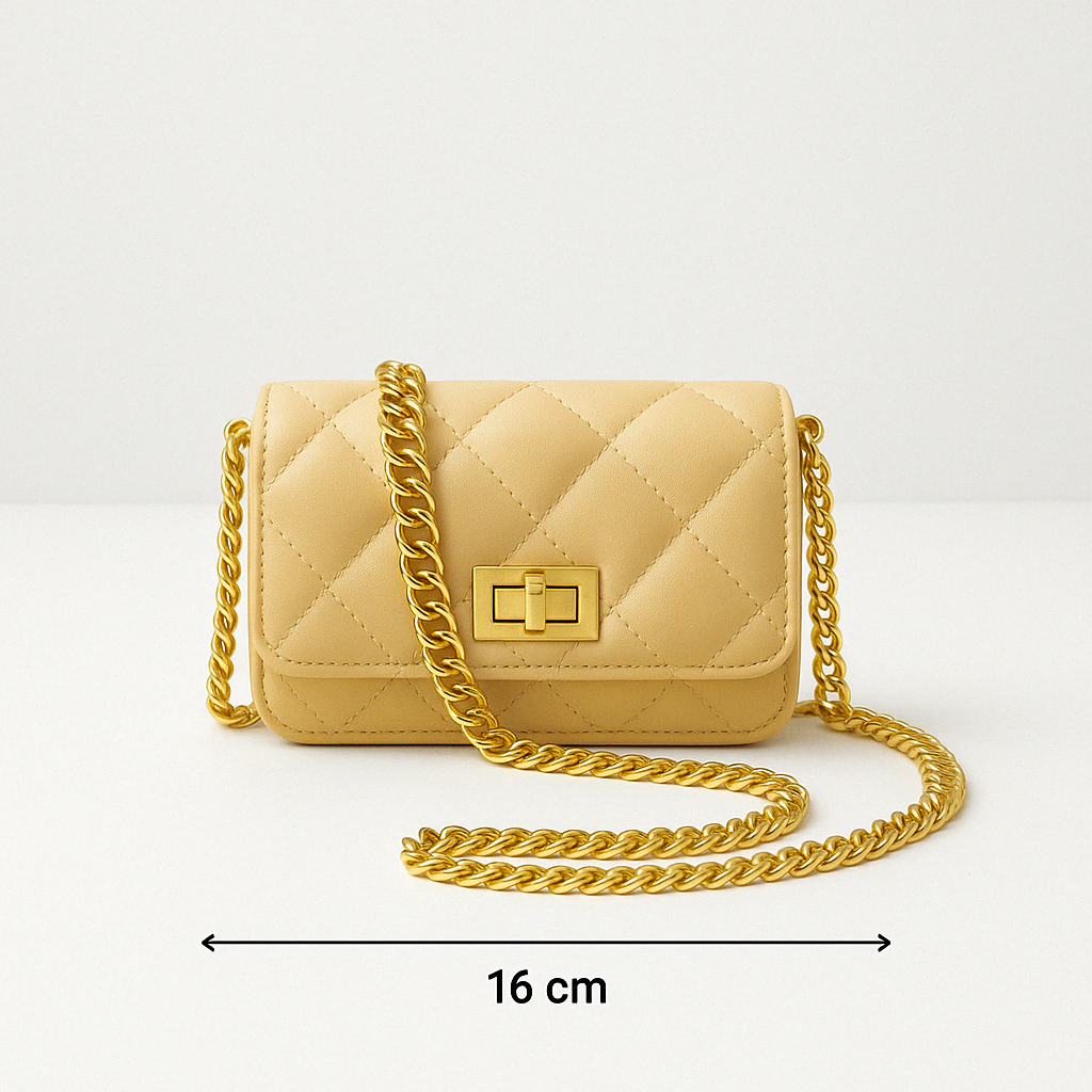 Liten Skulderveske i Beige Skinn – Italiensk Kvalitet