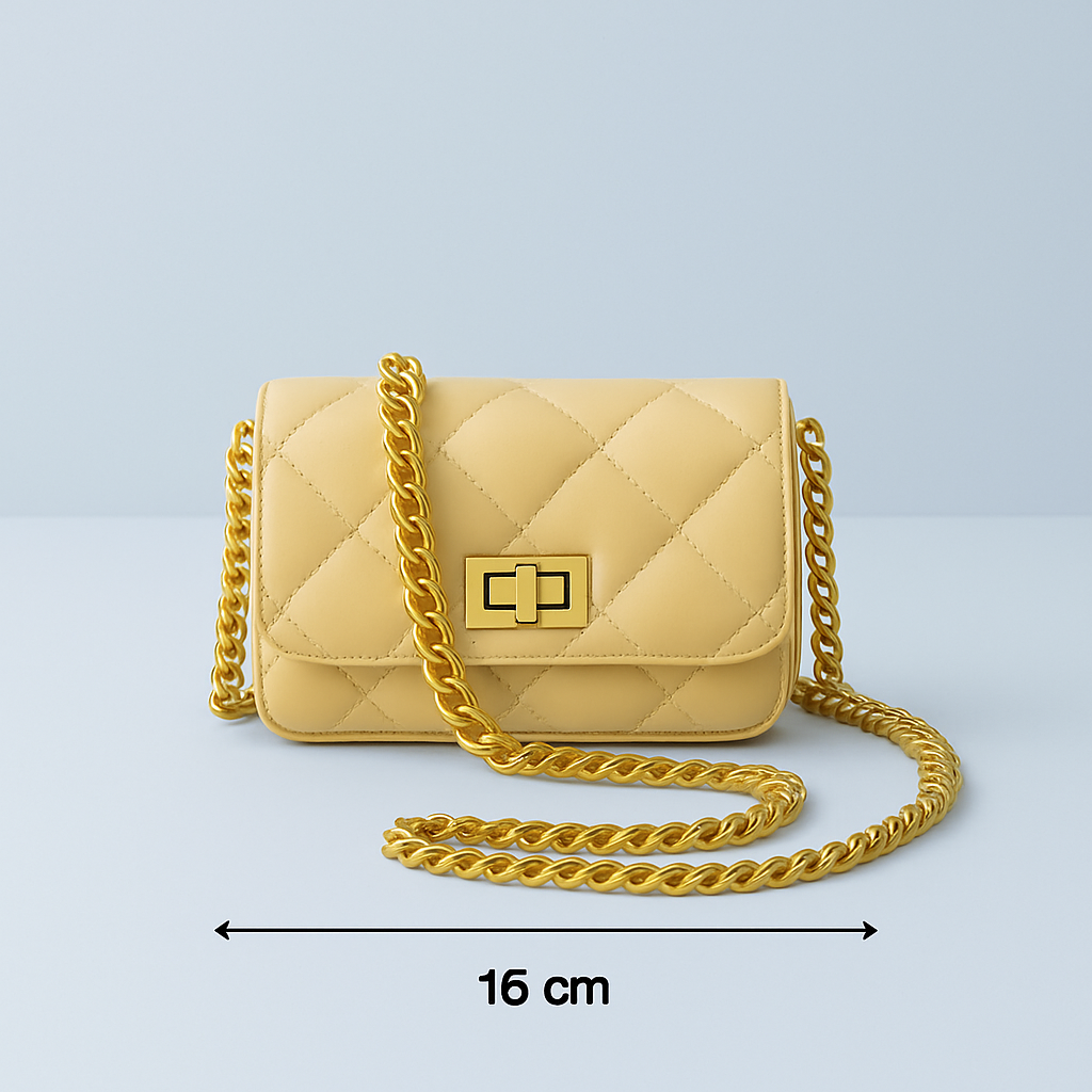 Liten Skulderveske i Beige Skinn – Italiensk Kvalitet