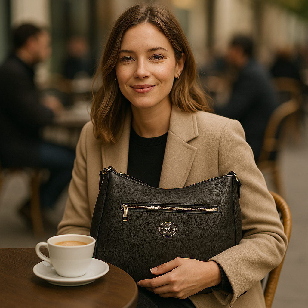 Pegaso D’Oro Black Line – Skulderveske i ekte skinn