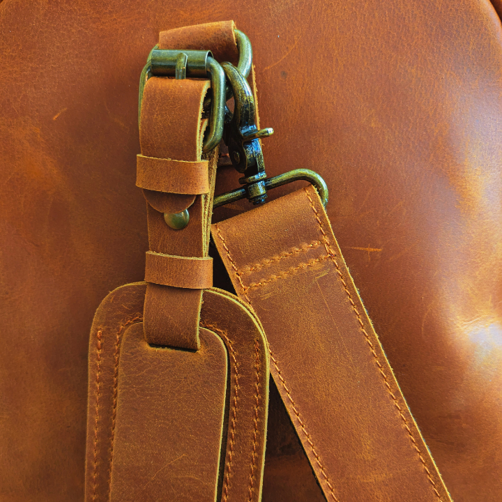 Reiseveske | Skinnbag i lysebrunt skinn | Herre - Ny modell