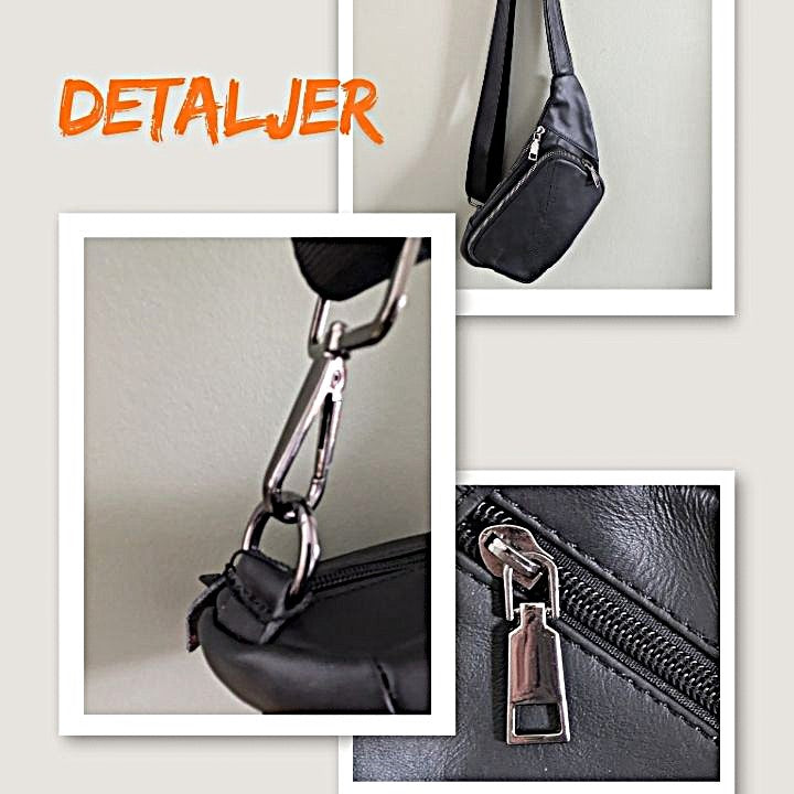 Skulderveske i Mykt Skinn – Crossbody Modell - Gratis Frakt