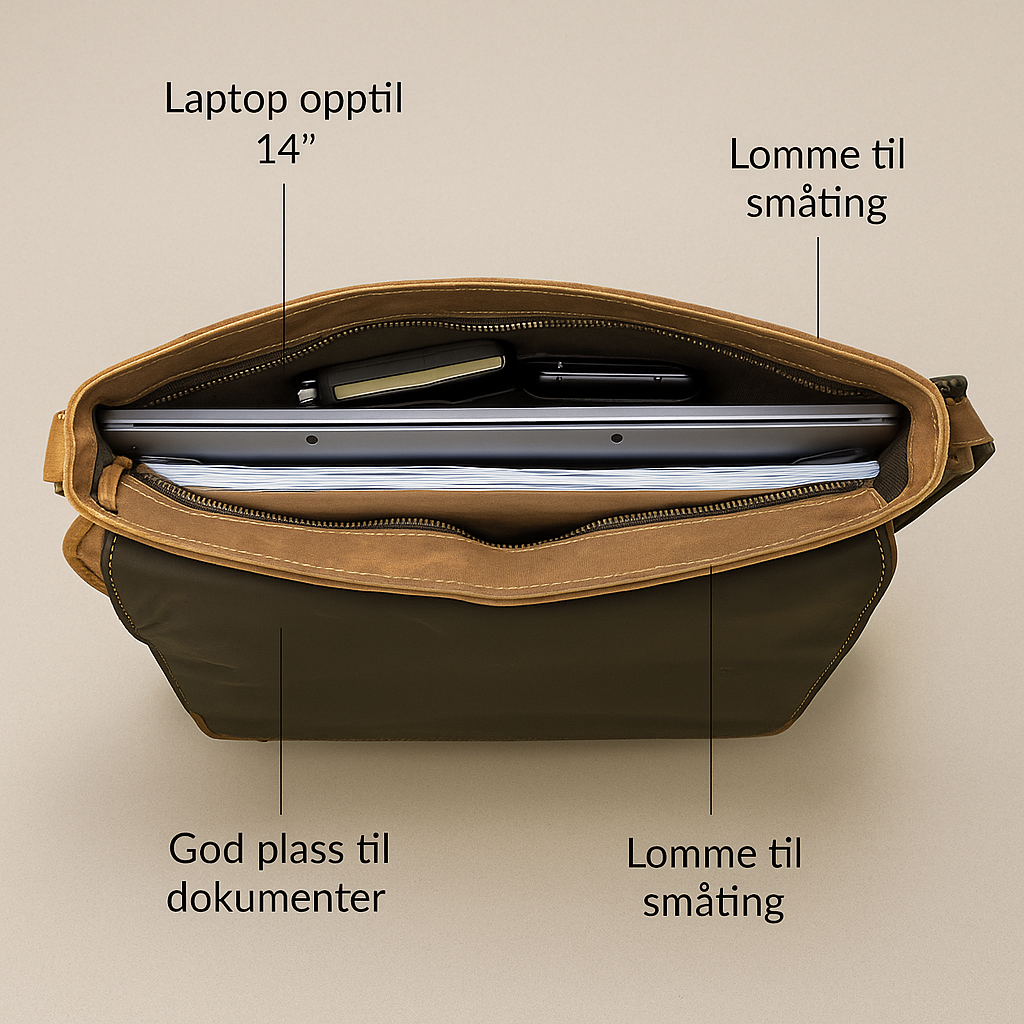 Tidløs Skulderveske i Ekte Skinn – Unisex Design for Stil og Funksjonalitet. Gratis frakt