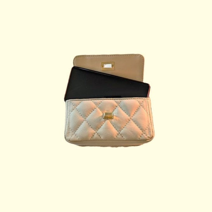 Liten Skulderveske i Beige Skinn – Italiensk Kvalitet