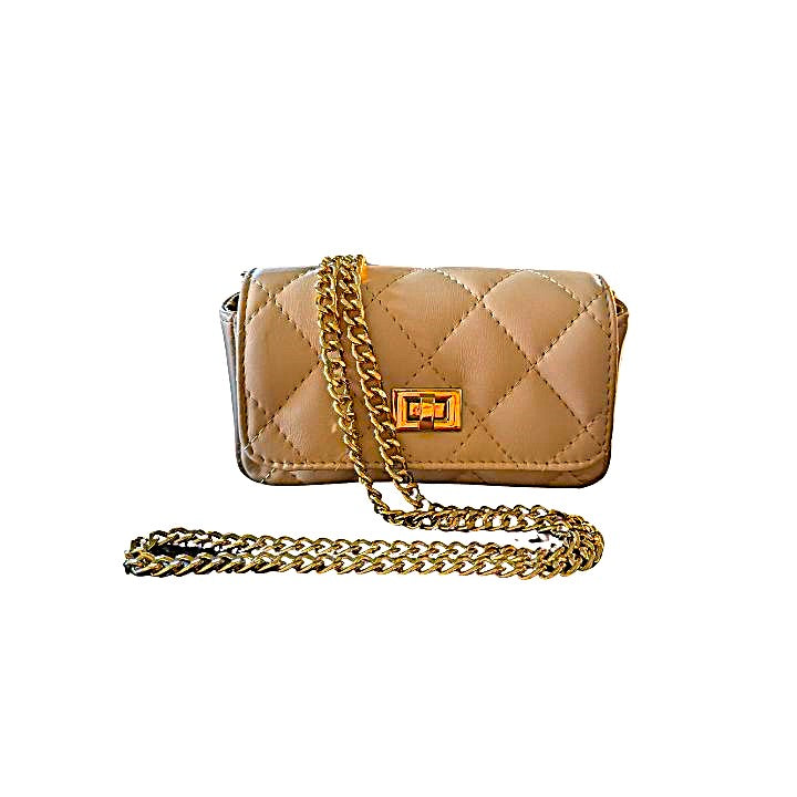 Liten Skulderveske i Beige Skinn – Italiensk Kvalitet