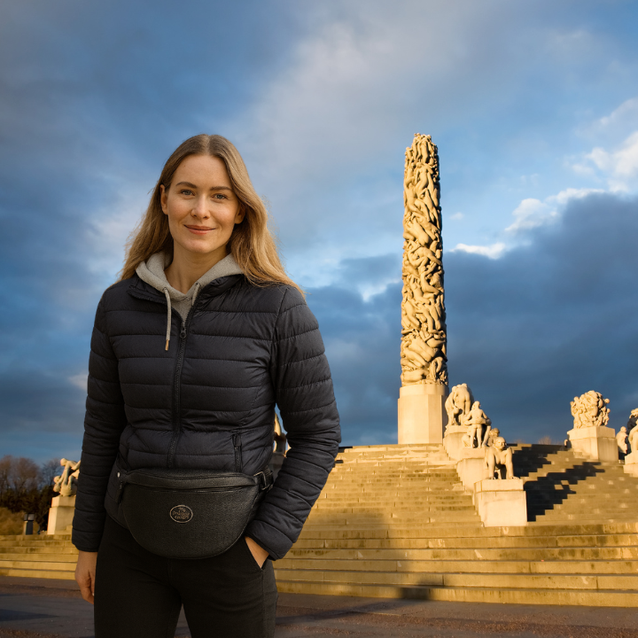 Pegaso D’Oro Black Line – Midjeveske i ekte skinn