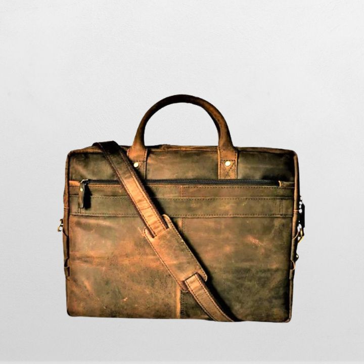 Caveman PC-veske i ekte Crazy Horse-skinn – passer 15" laptop