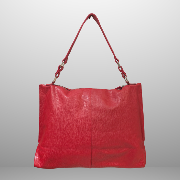 Rød Maxi Skinnveske – Håndlaget i Italia for stil, styrke og plass.