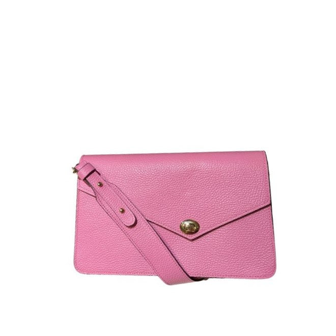 Rosa eller gul skulderveske i ekte skinn