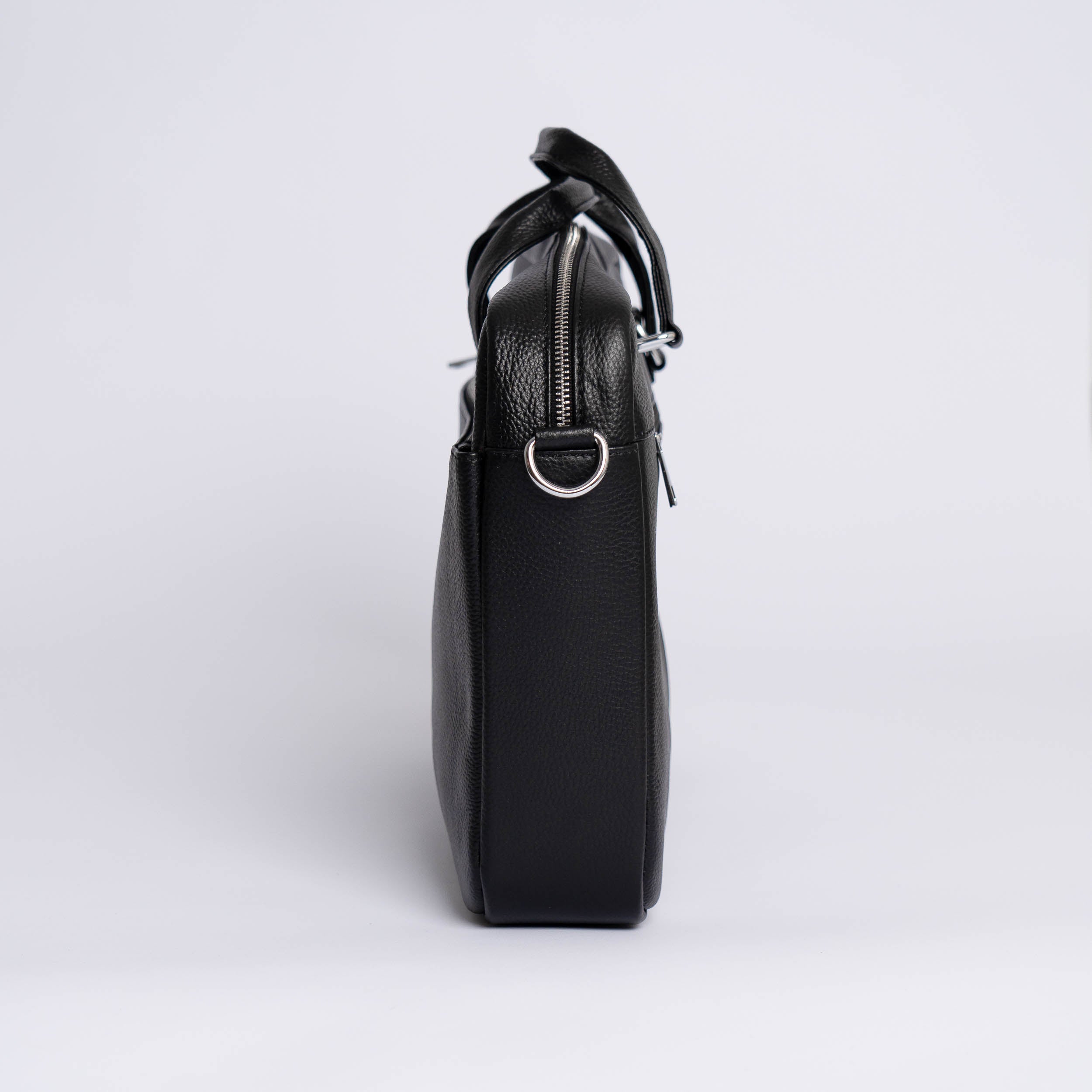 Stilig Sort Lær PC-Bag med Laptop-rom