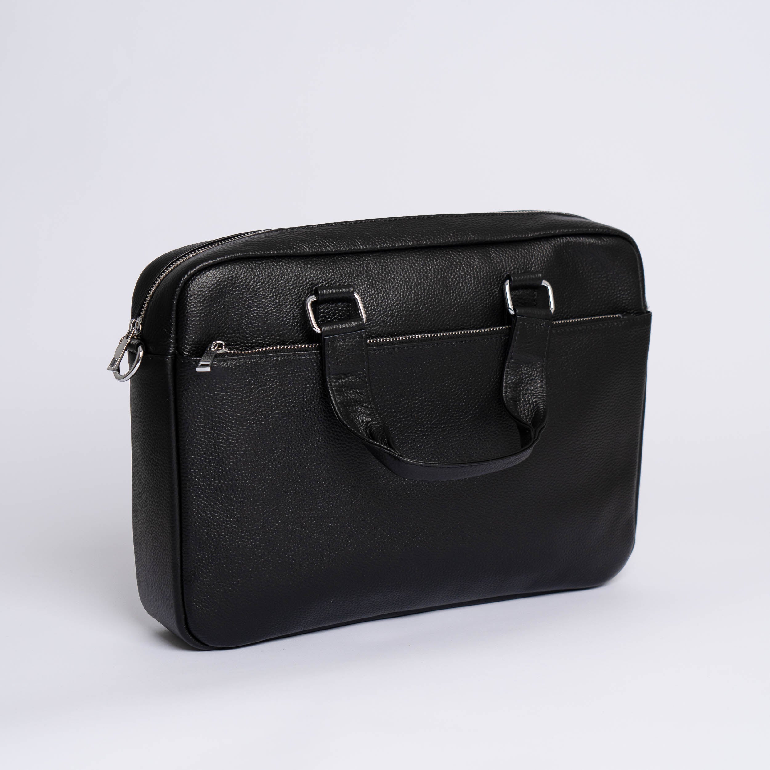 Stilig Sort Lær PC-Bag med Laptop-rom