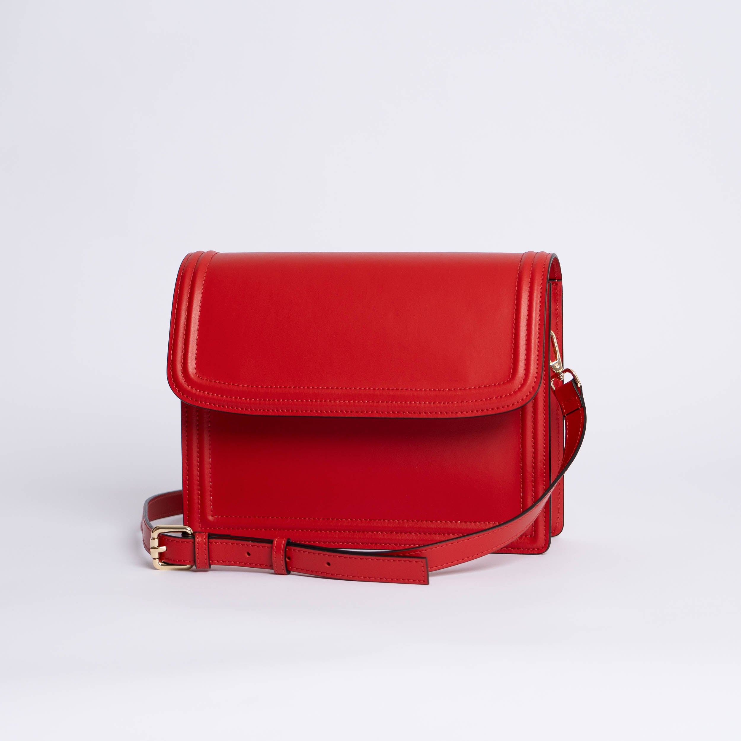 Italiensk håndveske i rødt skinn