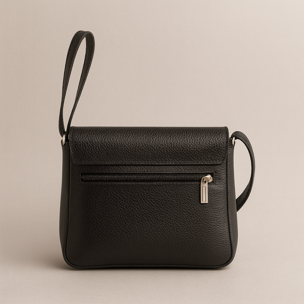 Pegaso D’Oro Black Line – Liten skulderveske i sort skinn