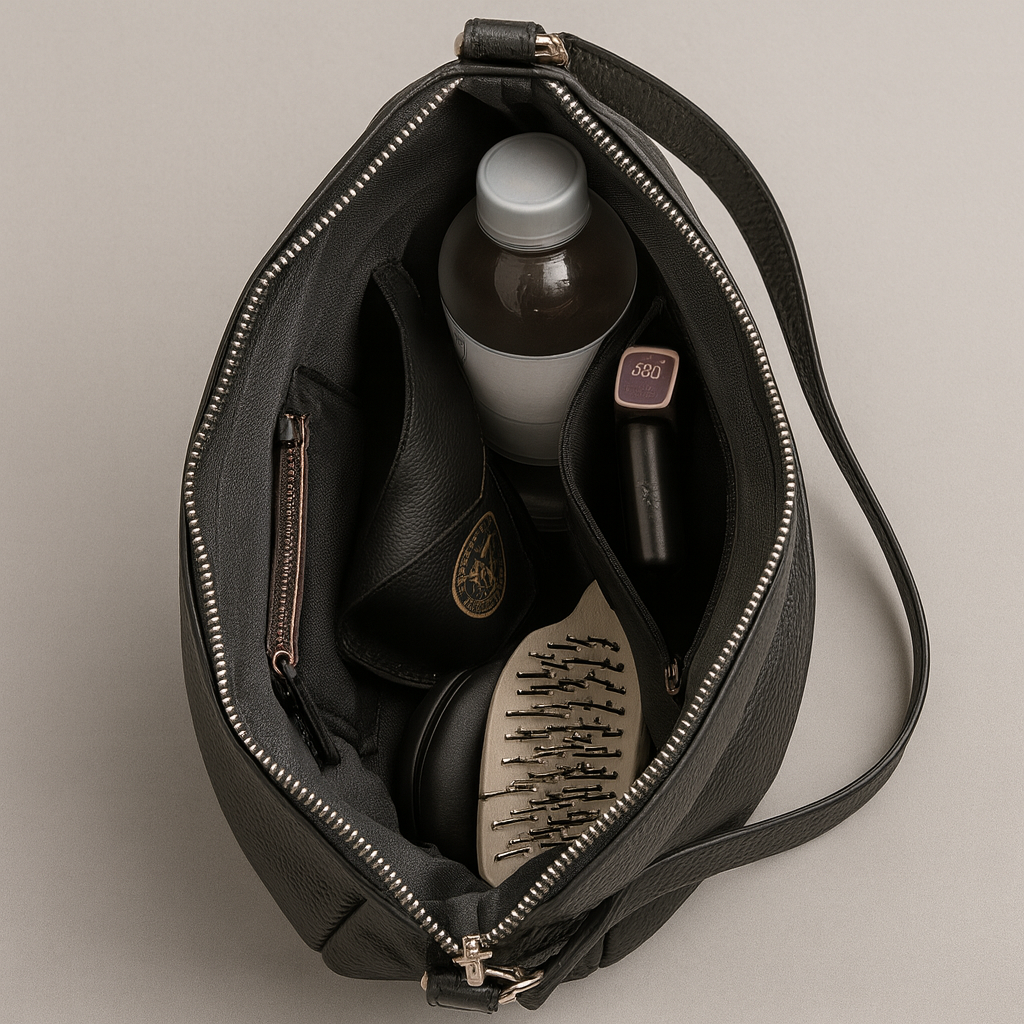 Pegaso D’Oro Black Line – Skulderveske i ekte skinn