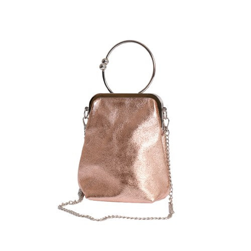 Gullfarget veske i ekte skinn