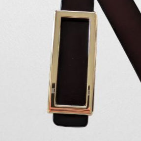 Belte i mørk brunt skinn til dame