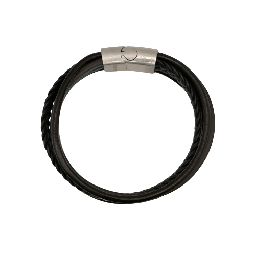 Armbåndet Seid med Reimer i Skinn og Rustfritt Stål - Zantani.no