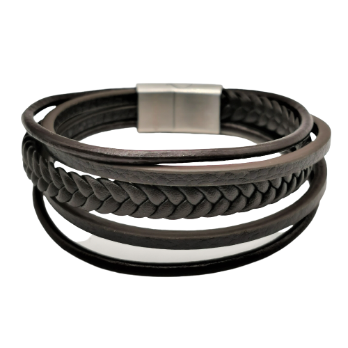 Armbåndet Seid med Reimer i Skinn og Rustfritt Stål - Zantani.no