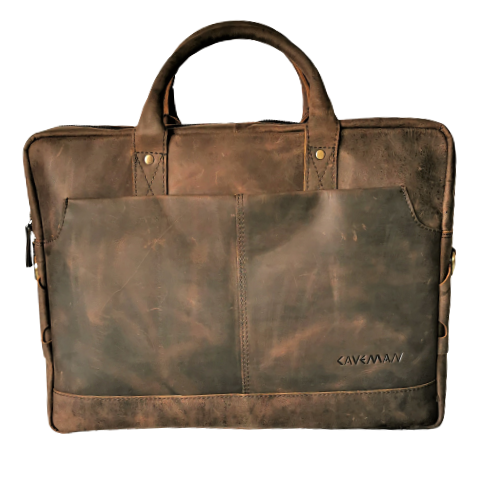 Brun Caveman Skinnveske til Laptop - Zantani.no