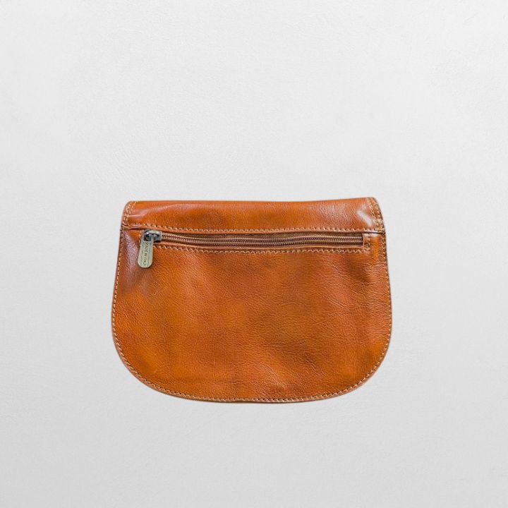 Elegant italiensk retro veske i tidløs brunt skinn
