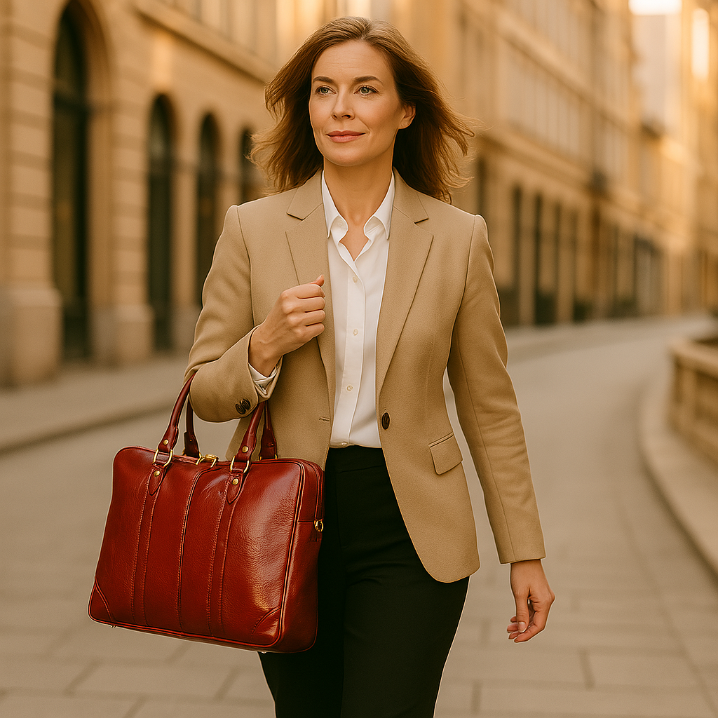💼 Eksklusiv PC-veske i ekte skinn – Håndlaget i Italia - Gratis frakt