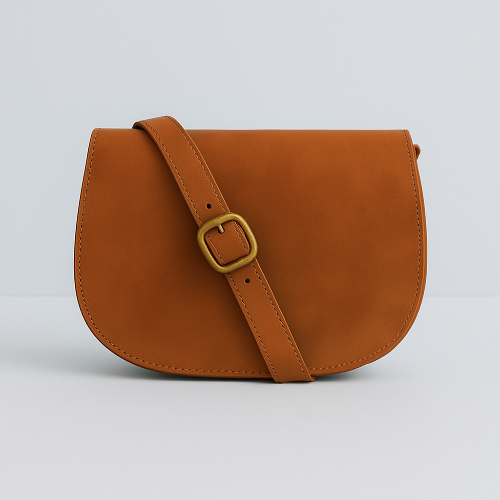 Elegant italiensk retro veske i tidløs brunt skinn
