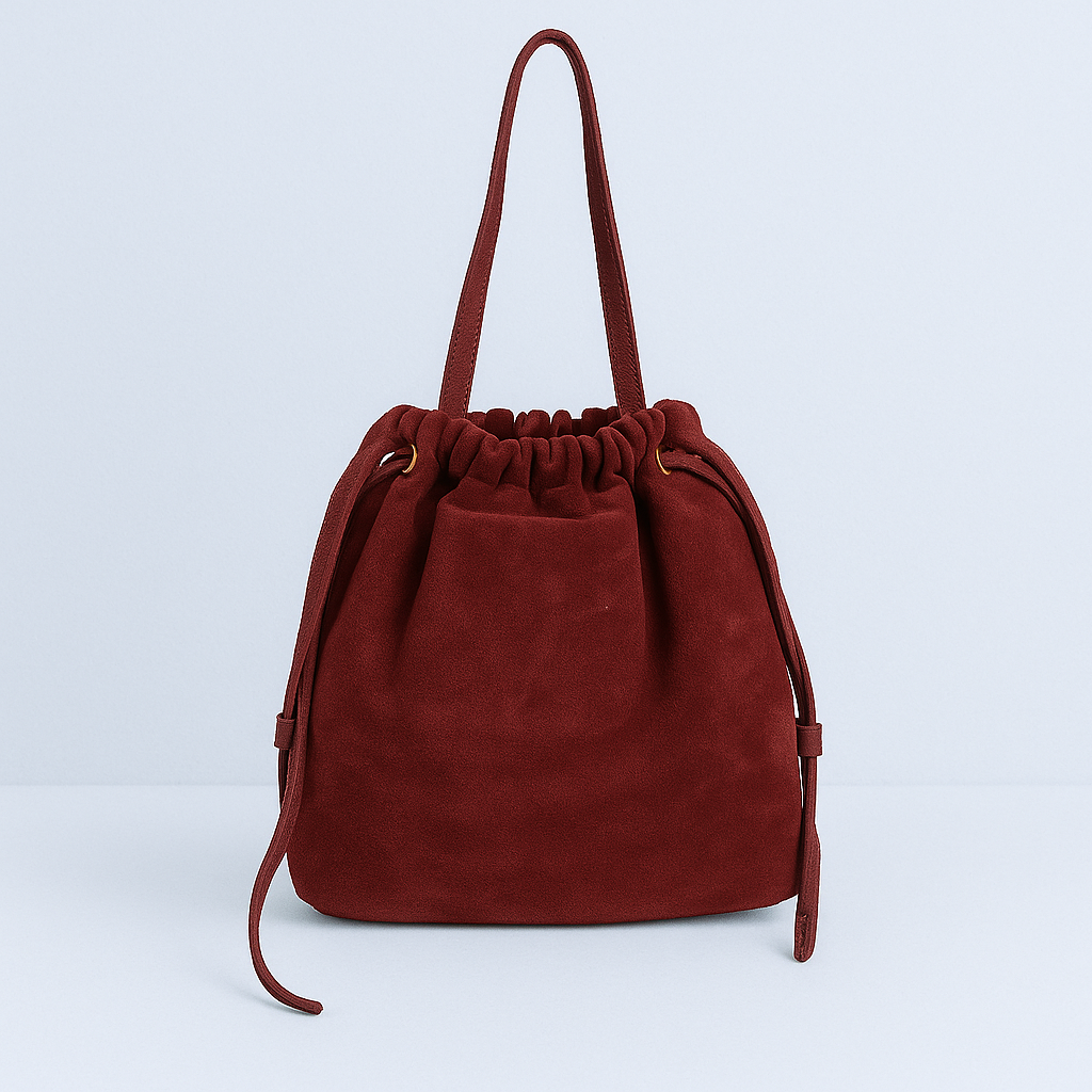 🎁 Gratis frakt! Klassisk toteveske i semsket skinn fra Italia