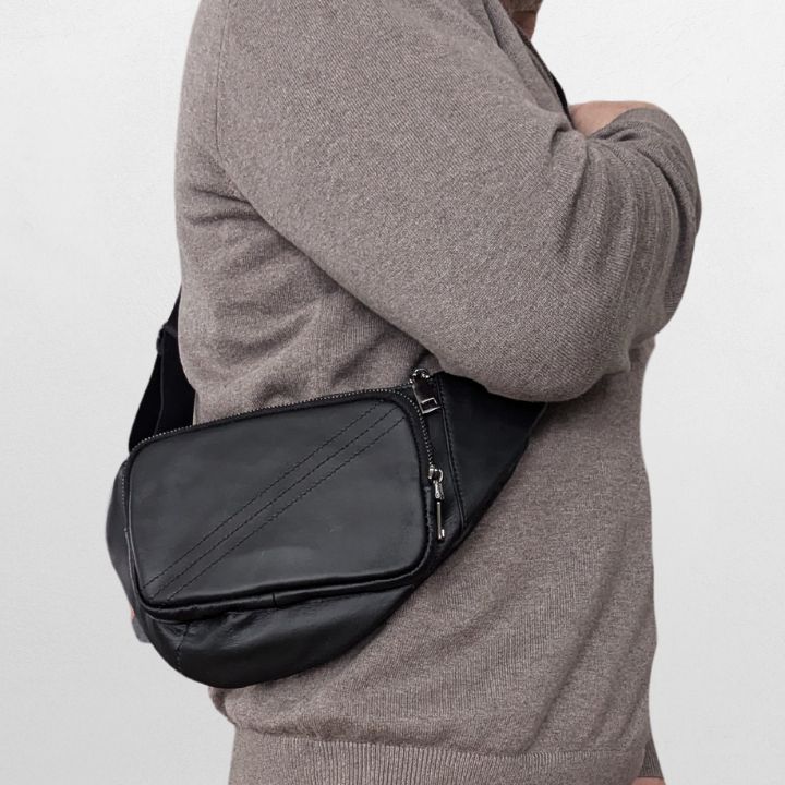 Skulderveske i Mykt Skinn – Crossbody Modell - Gratis Frakt