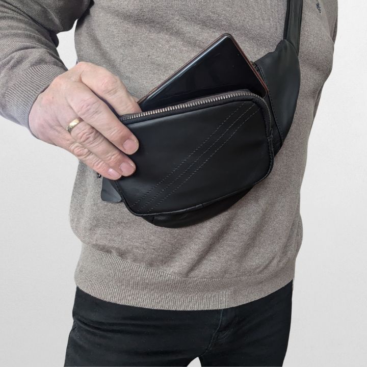 Skulderveske i Mykt Skinn – Crossbody Modell - Gratis Frakt