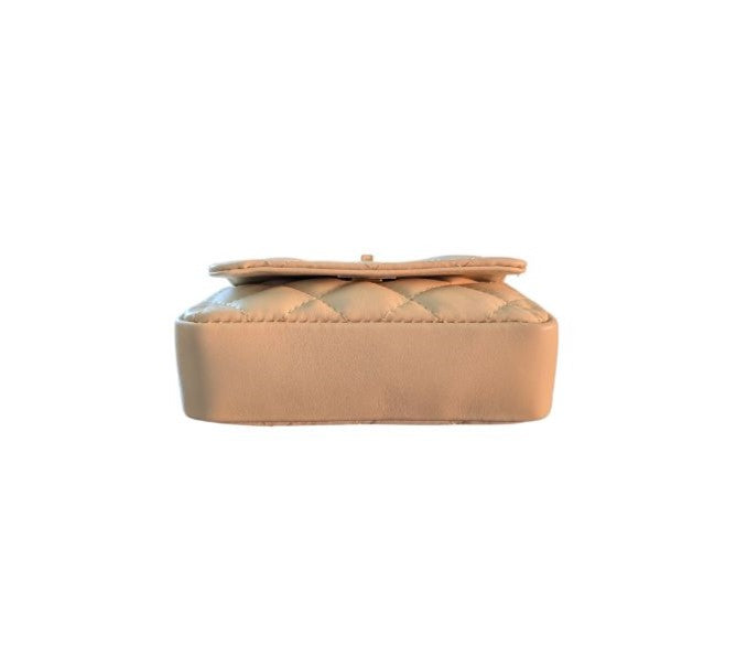 Liten Skulderveske i Beige Skinn – Italiensk Kvalitet