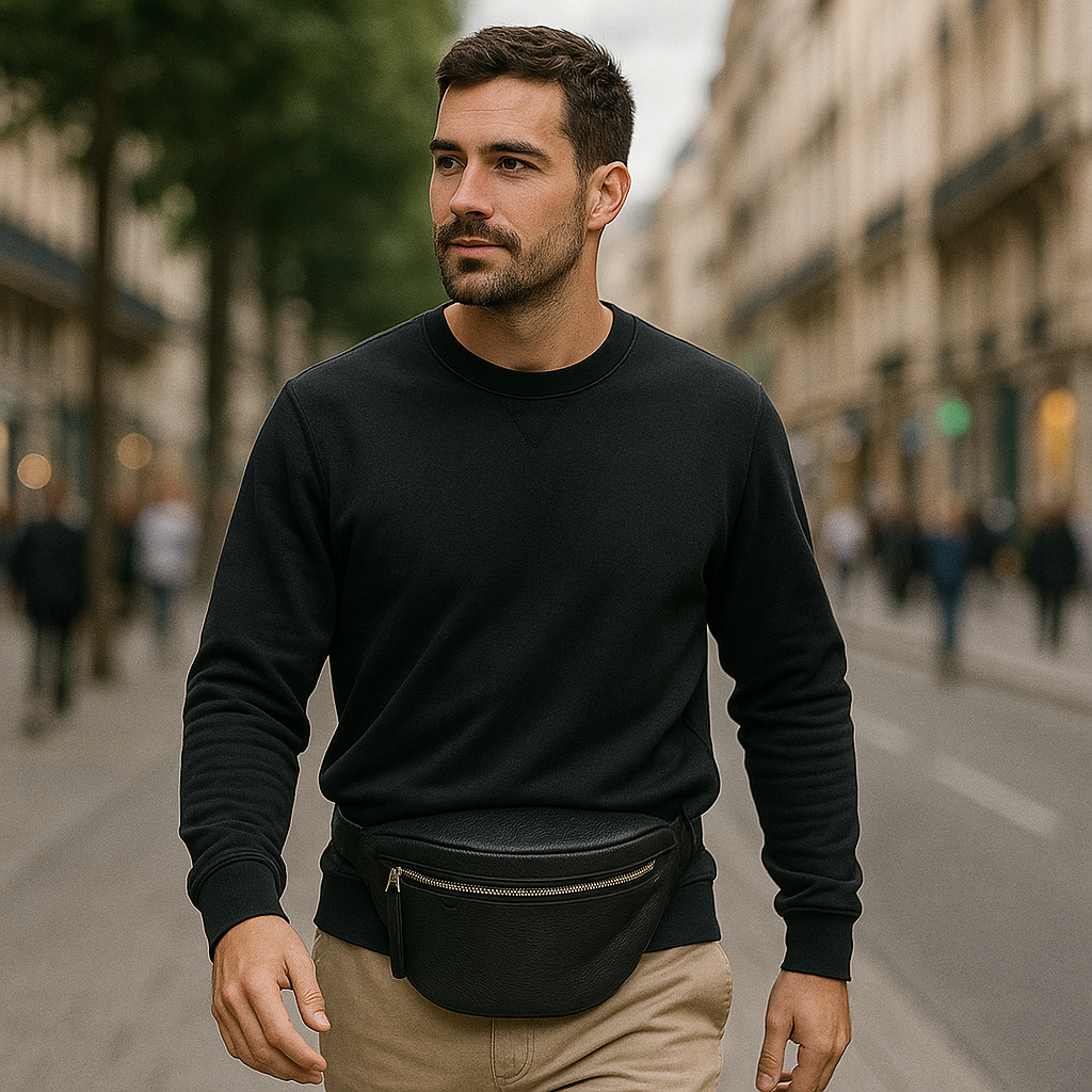 Pegaso D’Oro Black Line – Midjeveske i ekte skinn