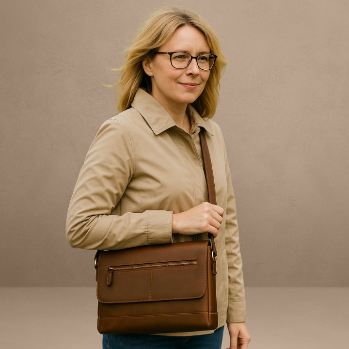 Tidløs Skulderveske i Ekte Skinn – Unisex Design for Stil og Funksjonalitet. Gratis frakt