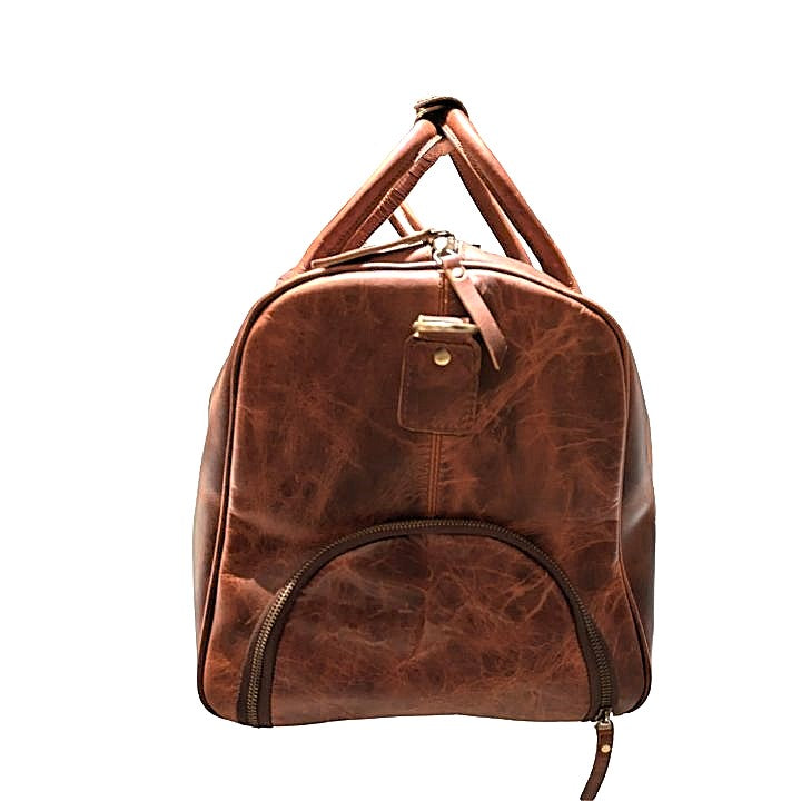 Klassisk weekendbag i ekte skinn. Gratis frakt